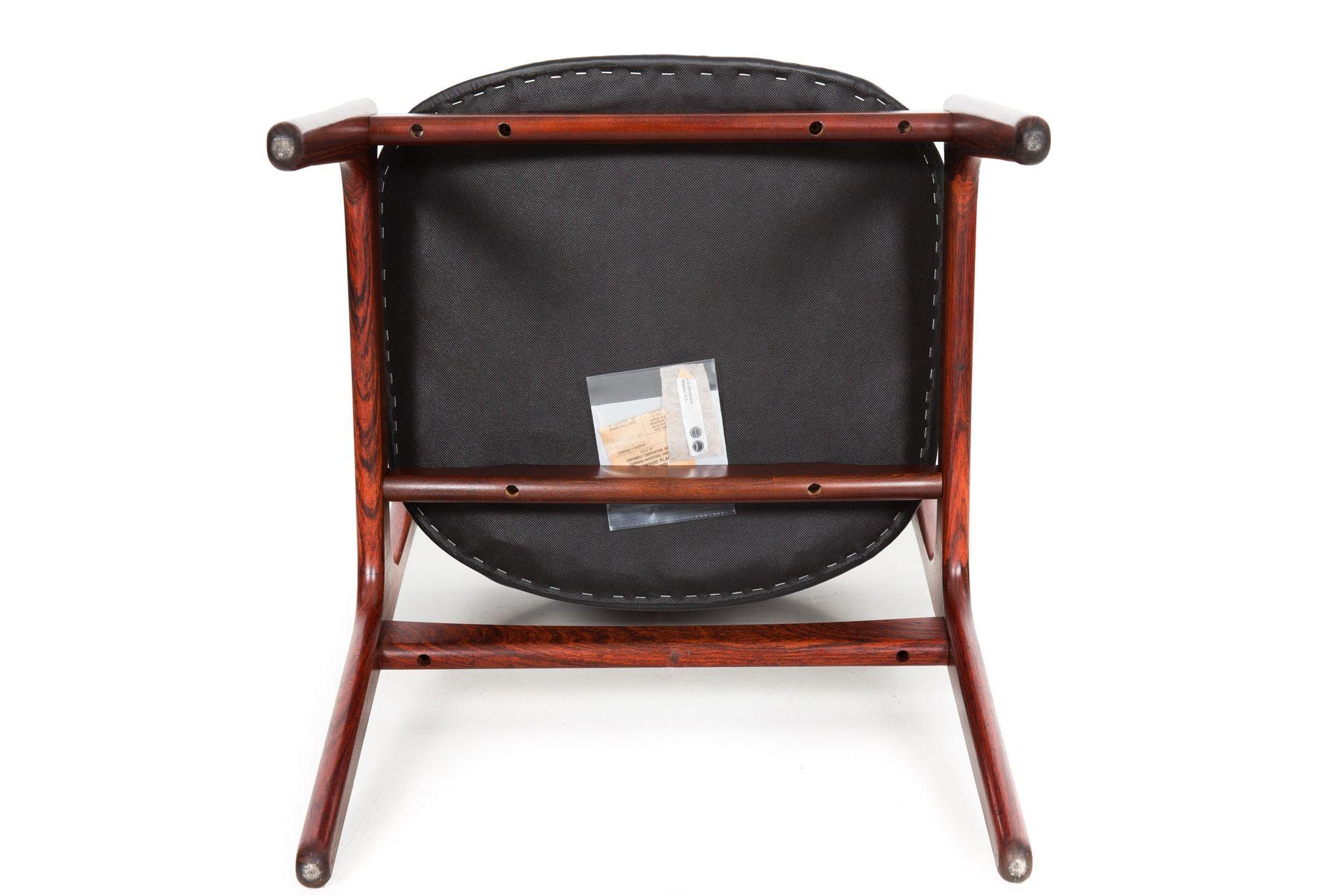 Danish Modern Model 49 Rosewood & Black Leather Dining Chair by Erik Buch 14