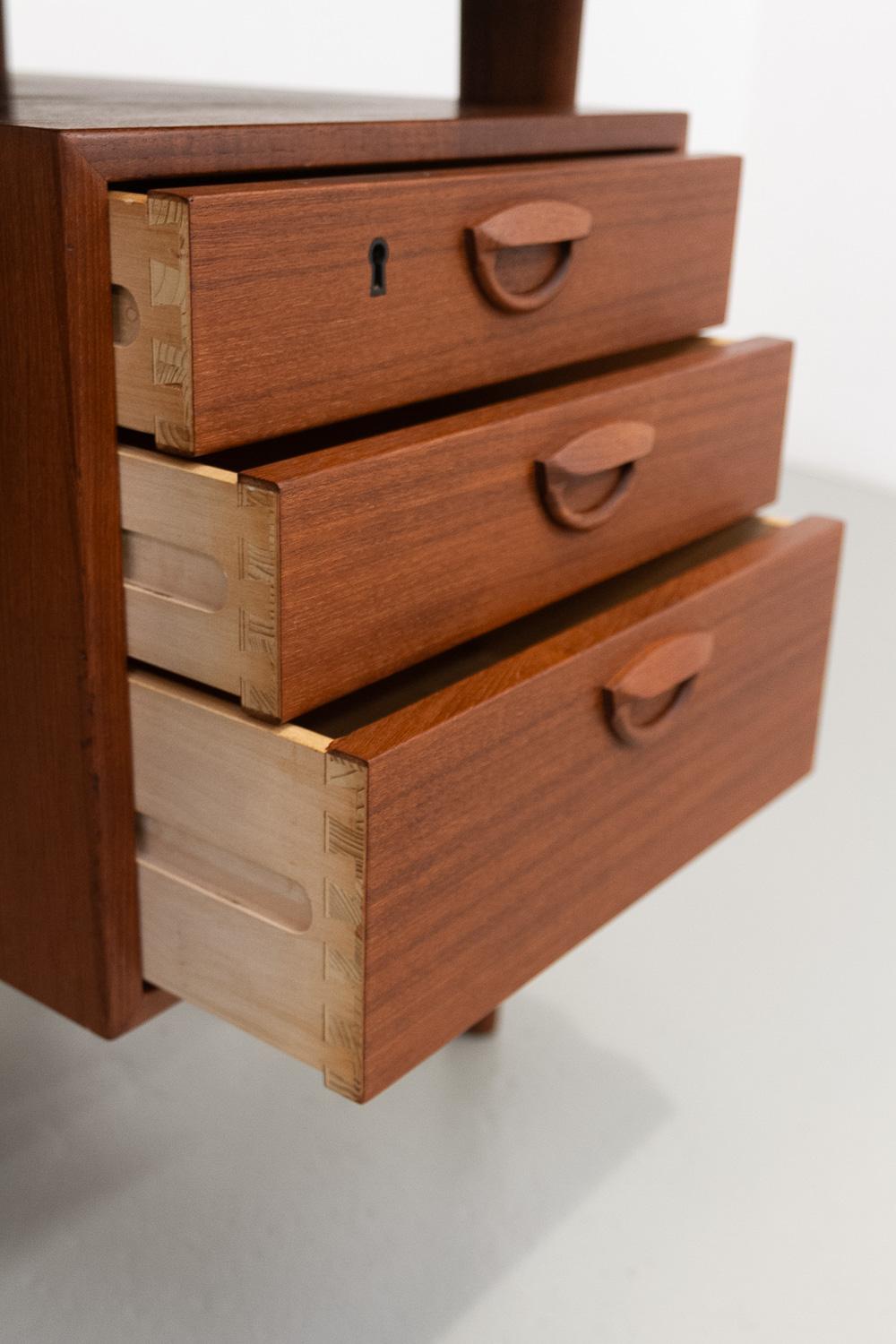 Danish Modern Model 58 Long Teak Desk by Kai Kristiansen by FM Møbler, 1960s. 4