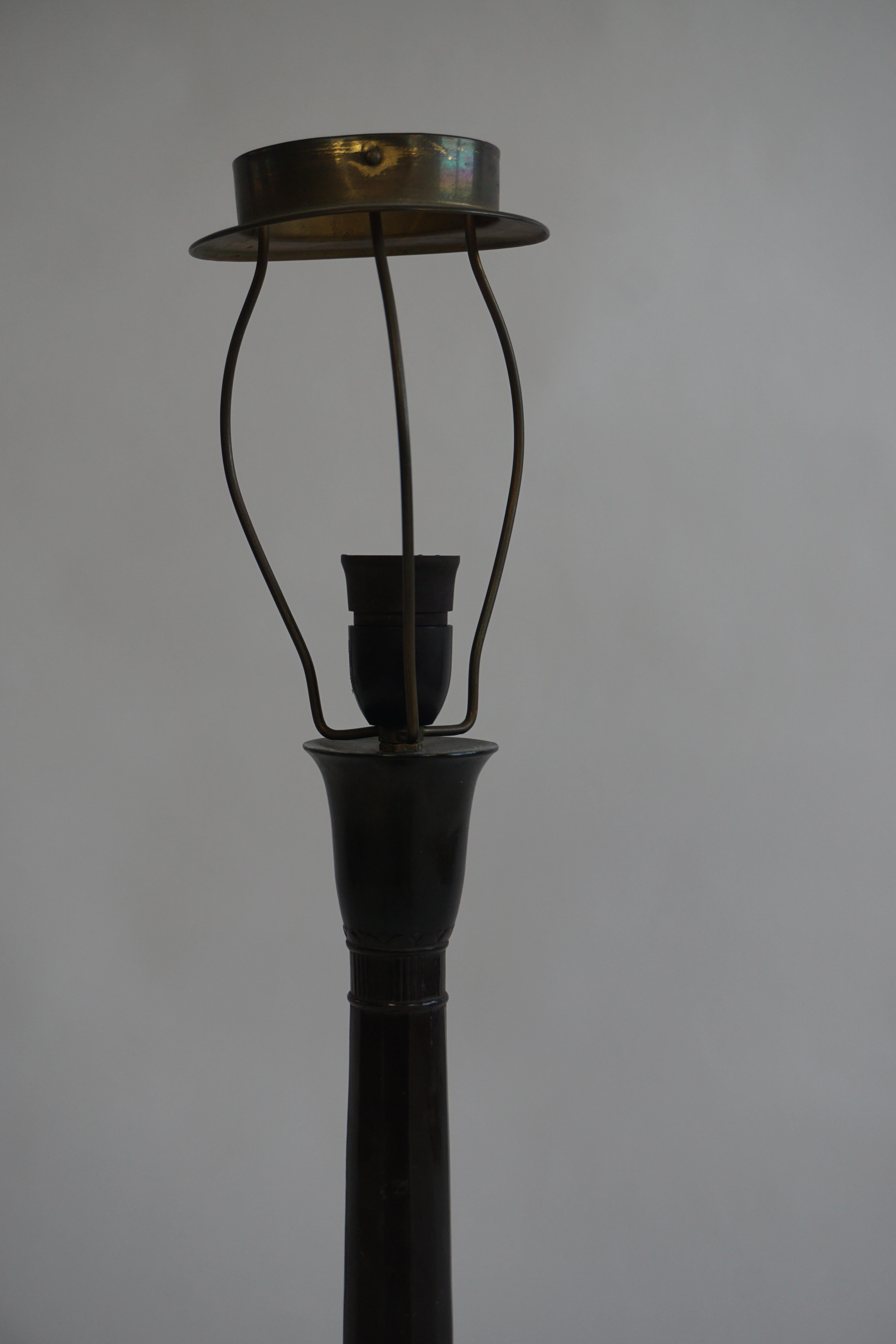 Art Deco Danish Modern Model D8 Table Lamp from Just Andersen in Patinated Disko, 1920s