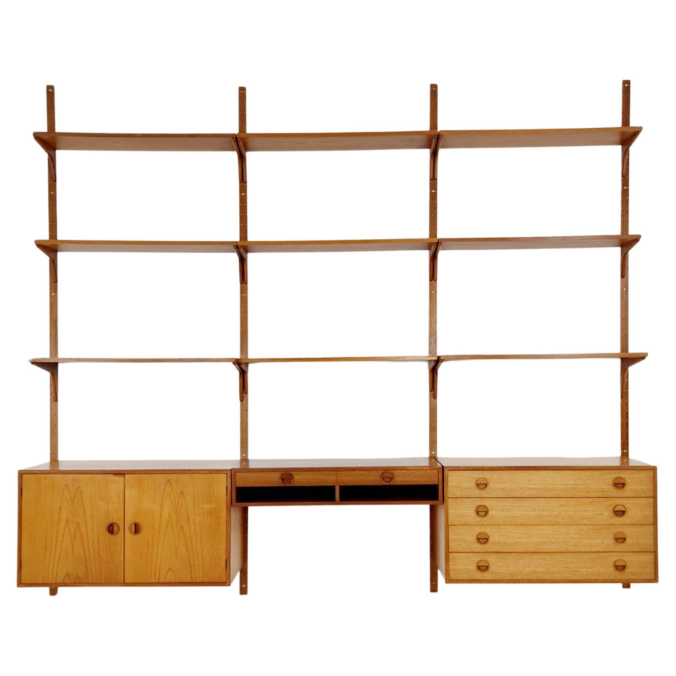 Danish modern modular teak shelving system by Hansen & Guldborg Mobler, Denmark