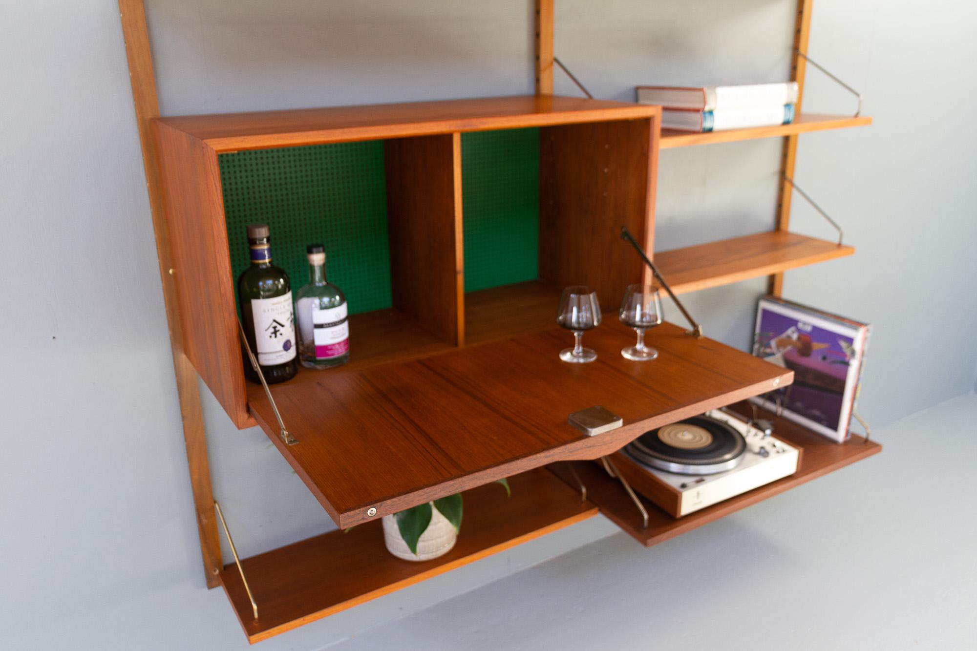 Danish Modern Modular Teak Wall Unit by Poul Cadovius for Cado 1950s For Sale 9