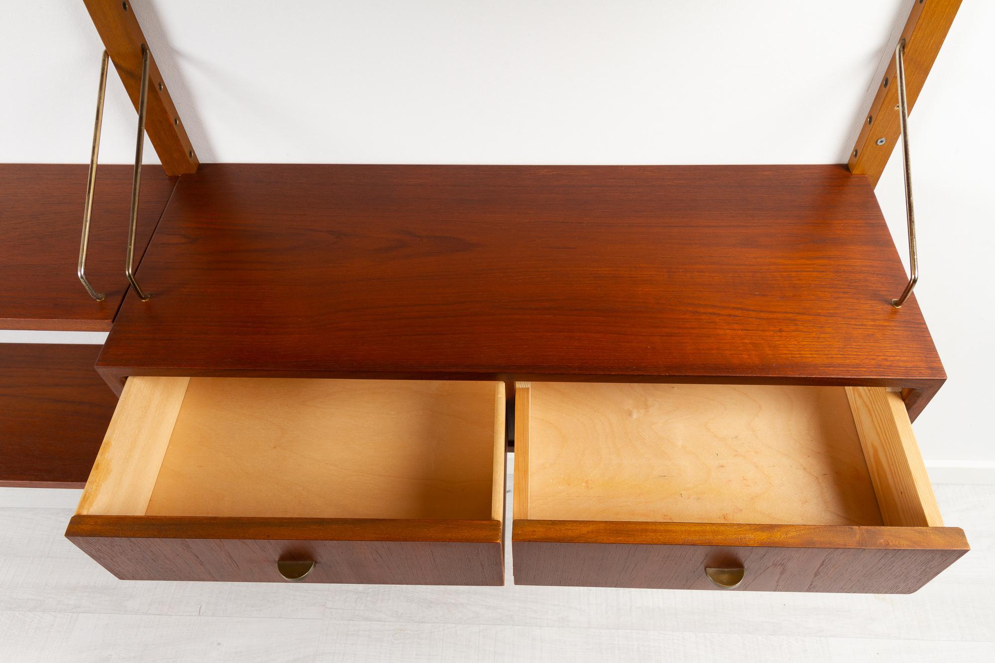 Danish Modern Modular Teak Wall Unit by Poul Cadovius for Cado 1950s In Good Condition In Asaa, DK