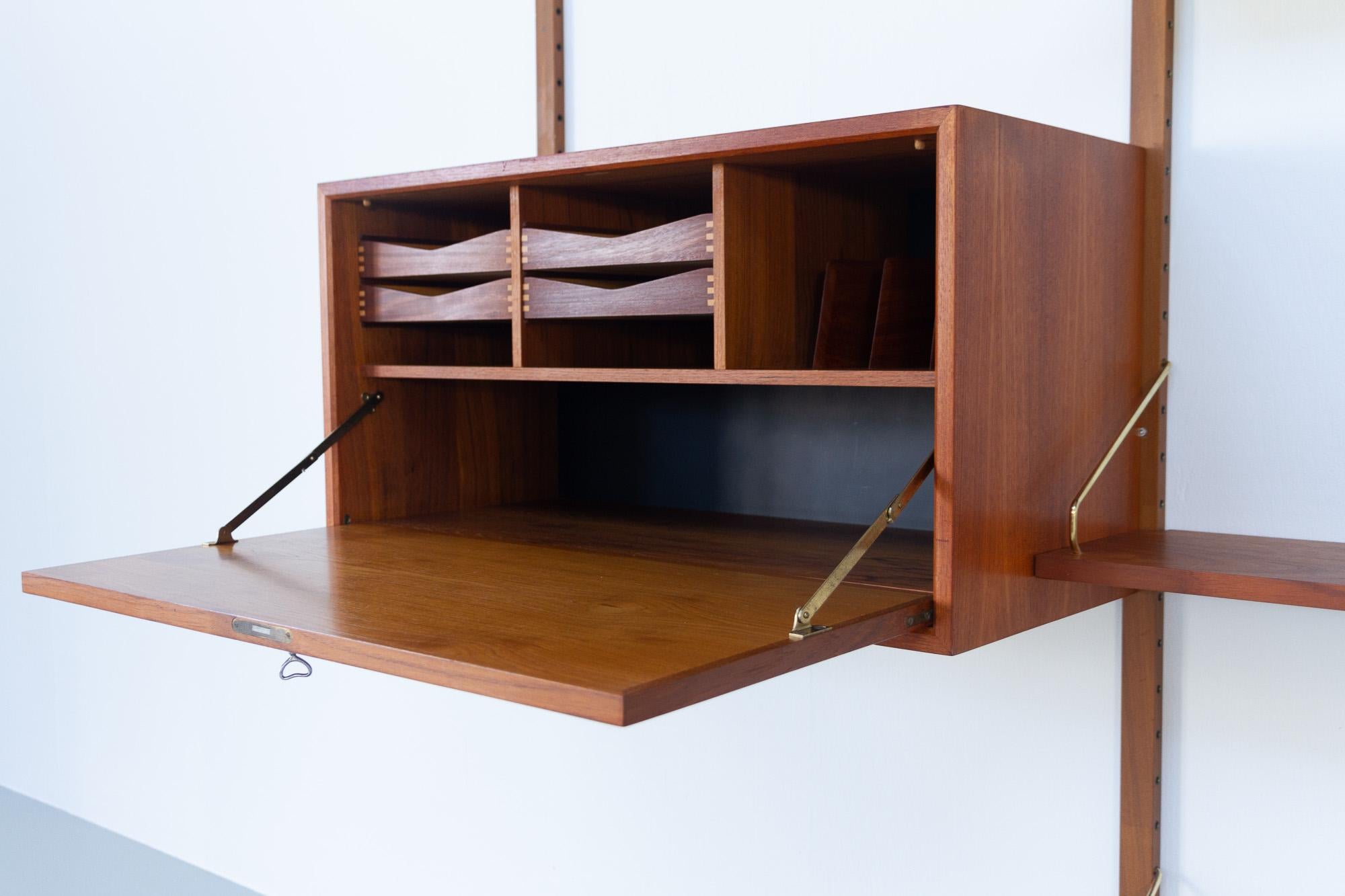 Modularer dänischer Wandschrank aus Teakholz von Poul Cadovius für Cado, 1960er Jahre im Angebot 4