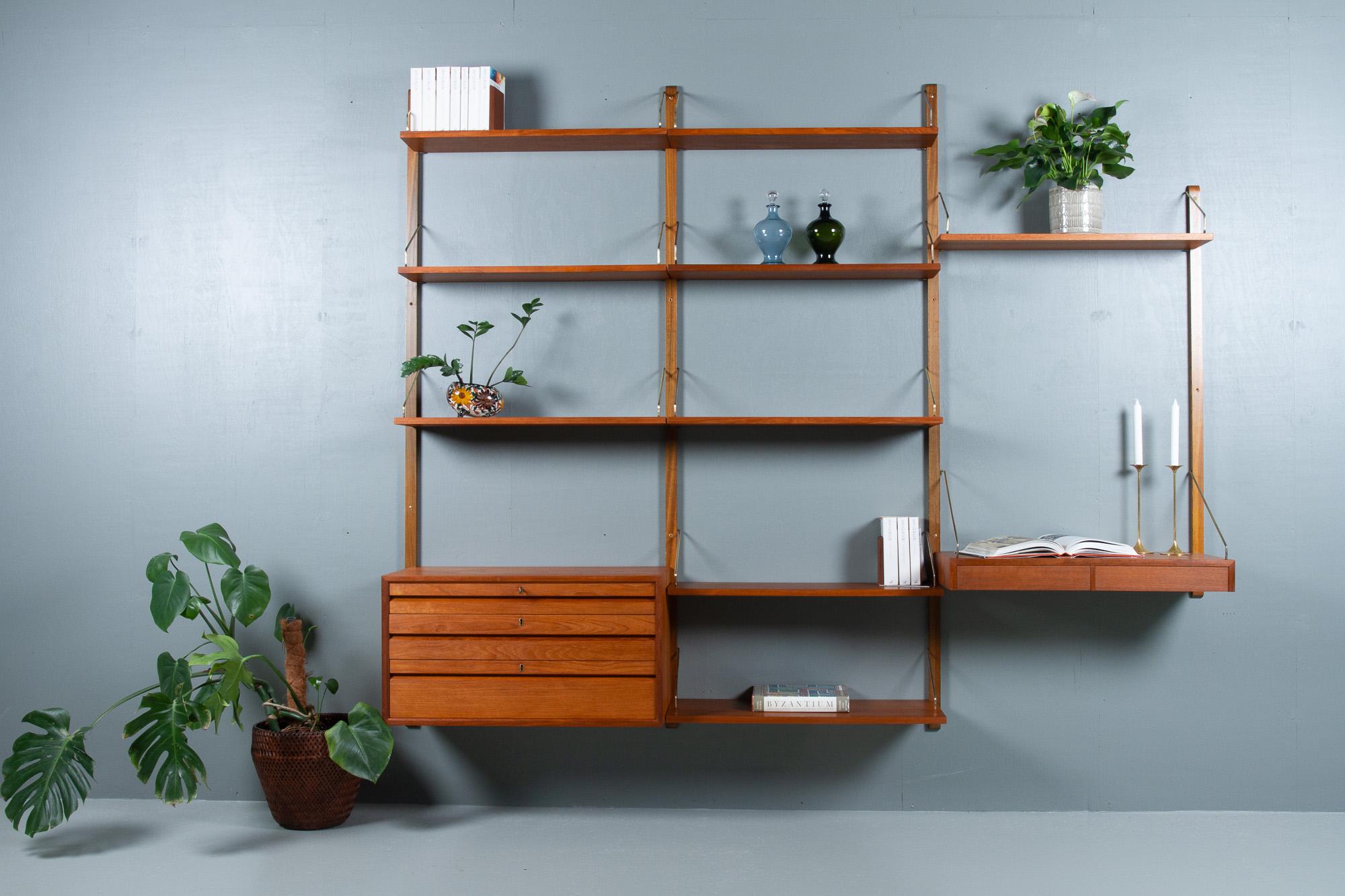 Danish Modern Modular Teak Wall Unit by Poul Cadovius for Cado 1960s 8