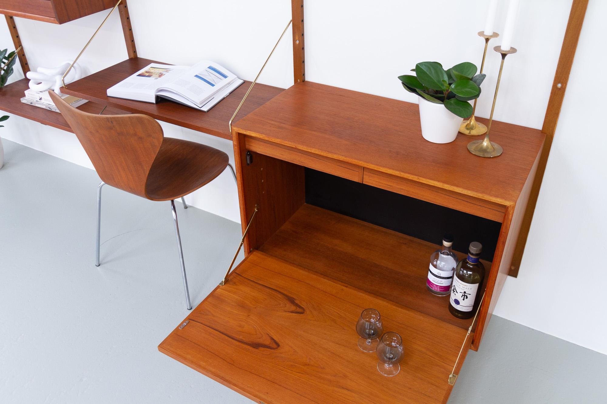 Danish Modern Modular Teak Wall Unit by Poul Cadovius for Cado, 1960s 7