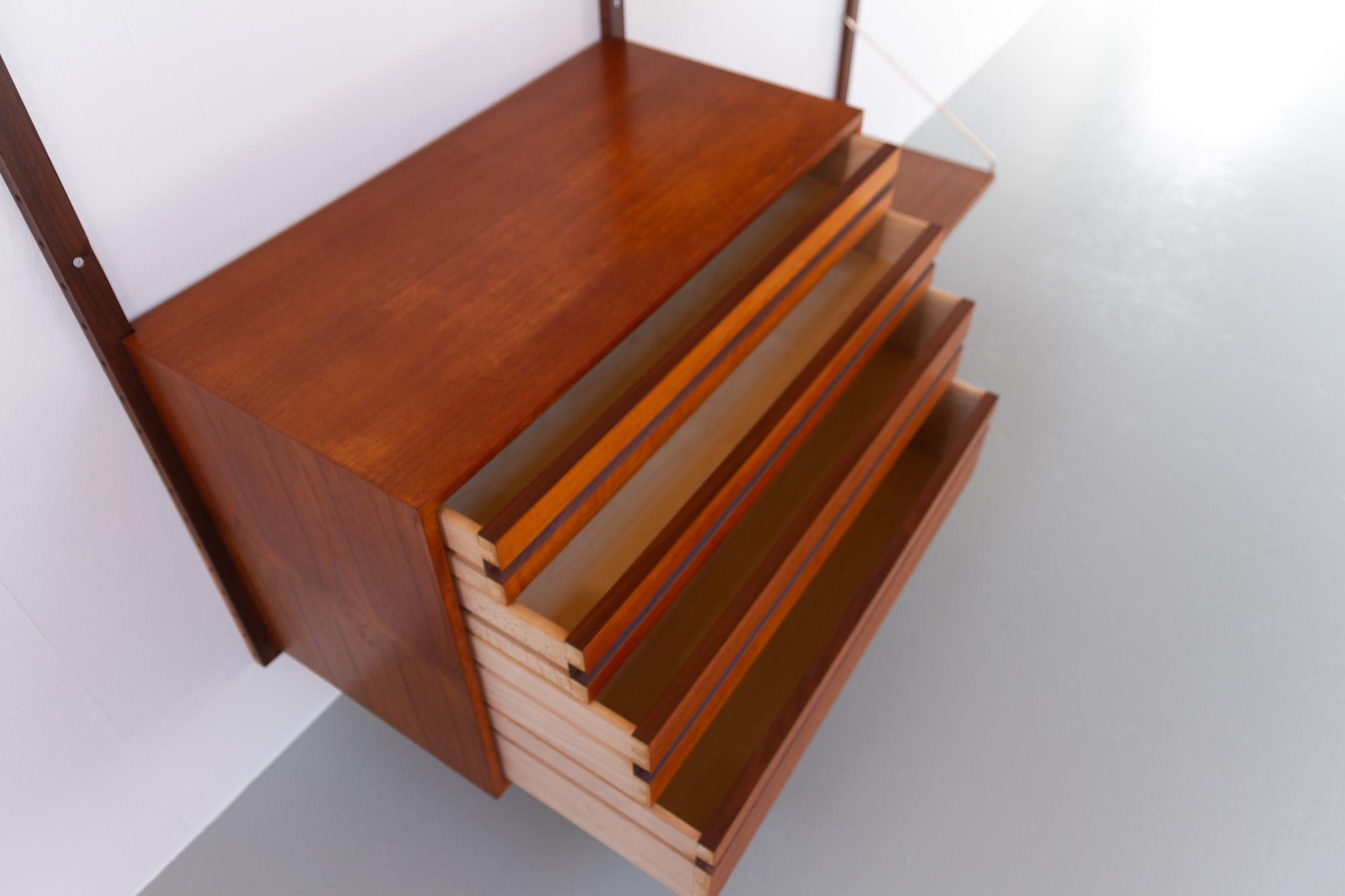 Danish Modern Modular Teak Wall Unit by Poul Cadovius for Cado, 1960s In Good Condition In Asaa, DK