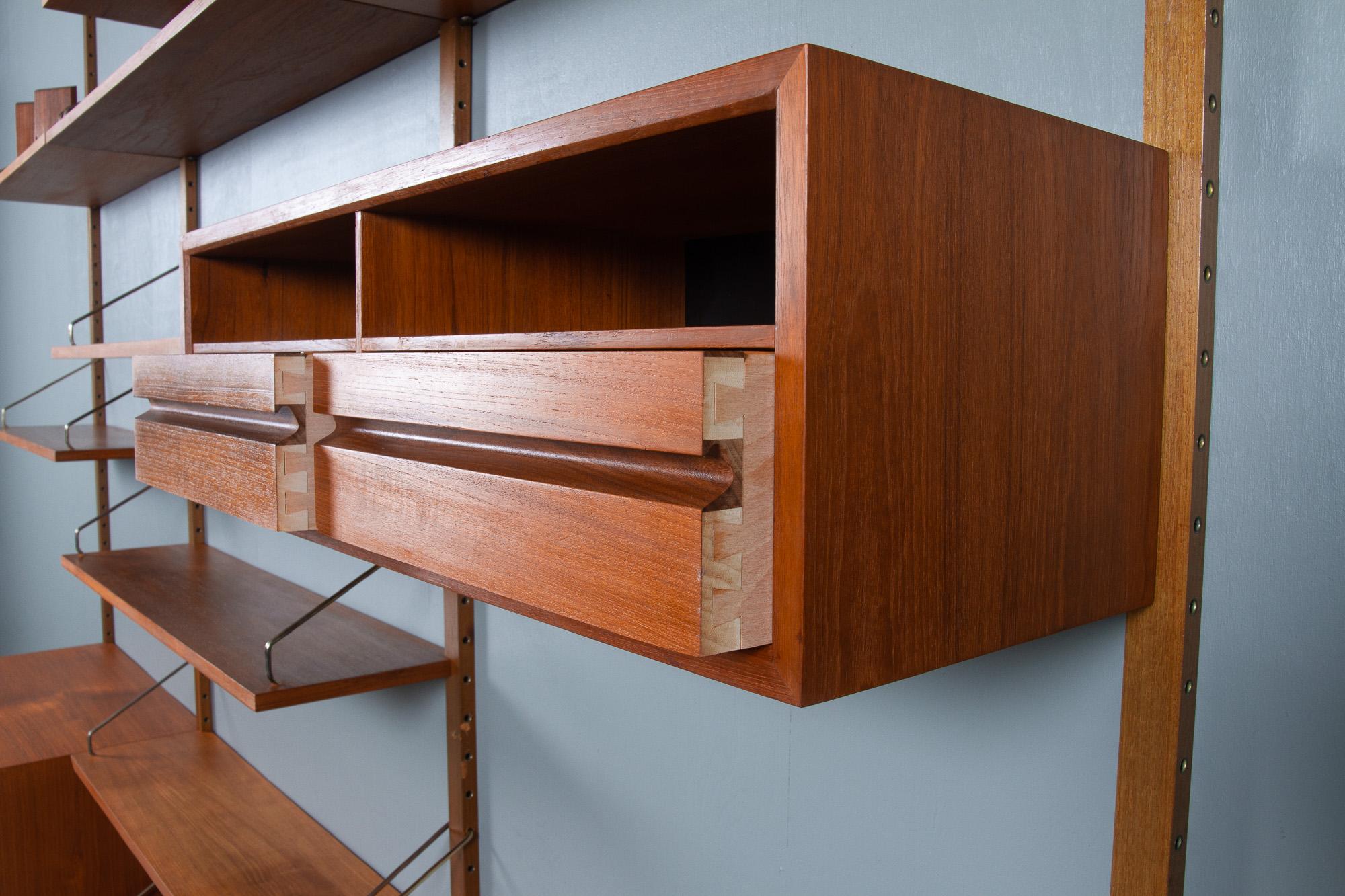 Danish Modern Modular Teak Wall Unit by Poul Cadovius for Cado, 1960s 4