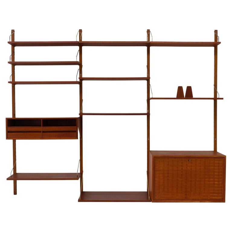 Unité murale modulaire danoise en teck royal de Poul Cadovius pour Cado, années 1960. sur France Unité murale modulaire danoise en teck royal de Poul Cadovius pour Cado, années 1960. sur France