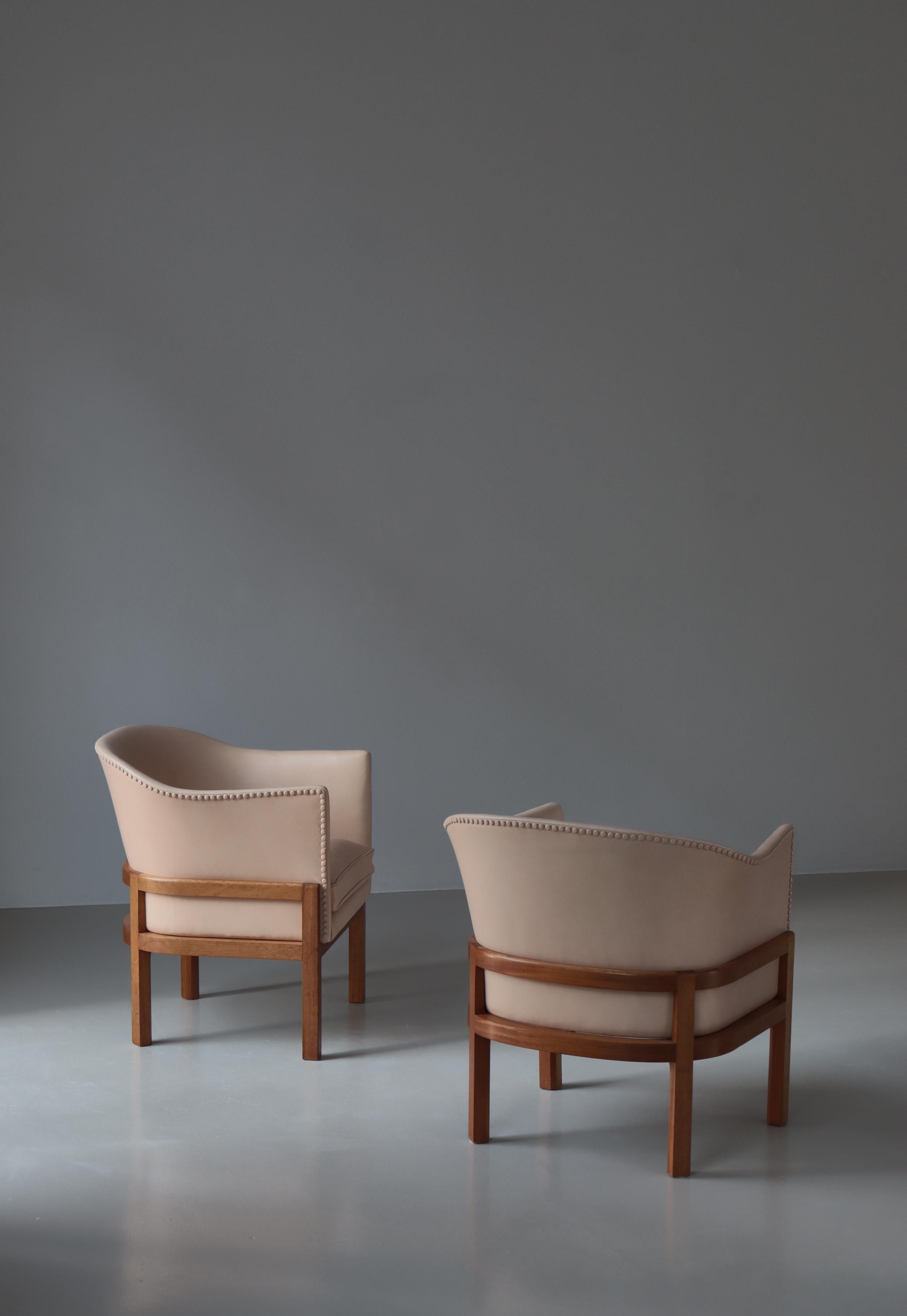 Dänische moderne Mogens Koch-Loungesessel „MK 51“ aus Mahagoni und Leder, 1950er Jahre im Angebot 6