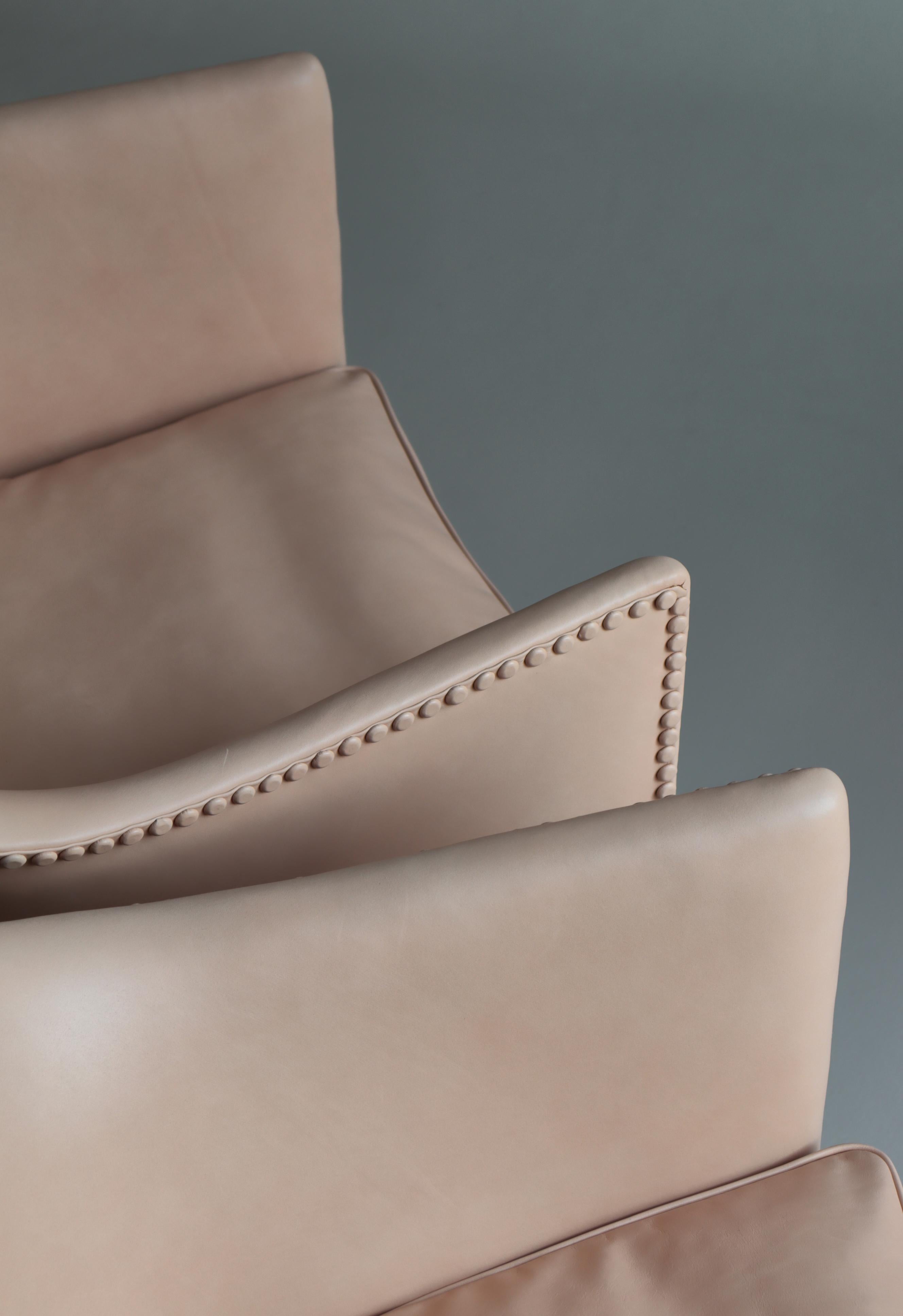 Dänische moderne Mogens Koch-Loungesessel „MK 51“ aus Mahagoni und Leder, 1950er Jahre im Angebot 9