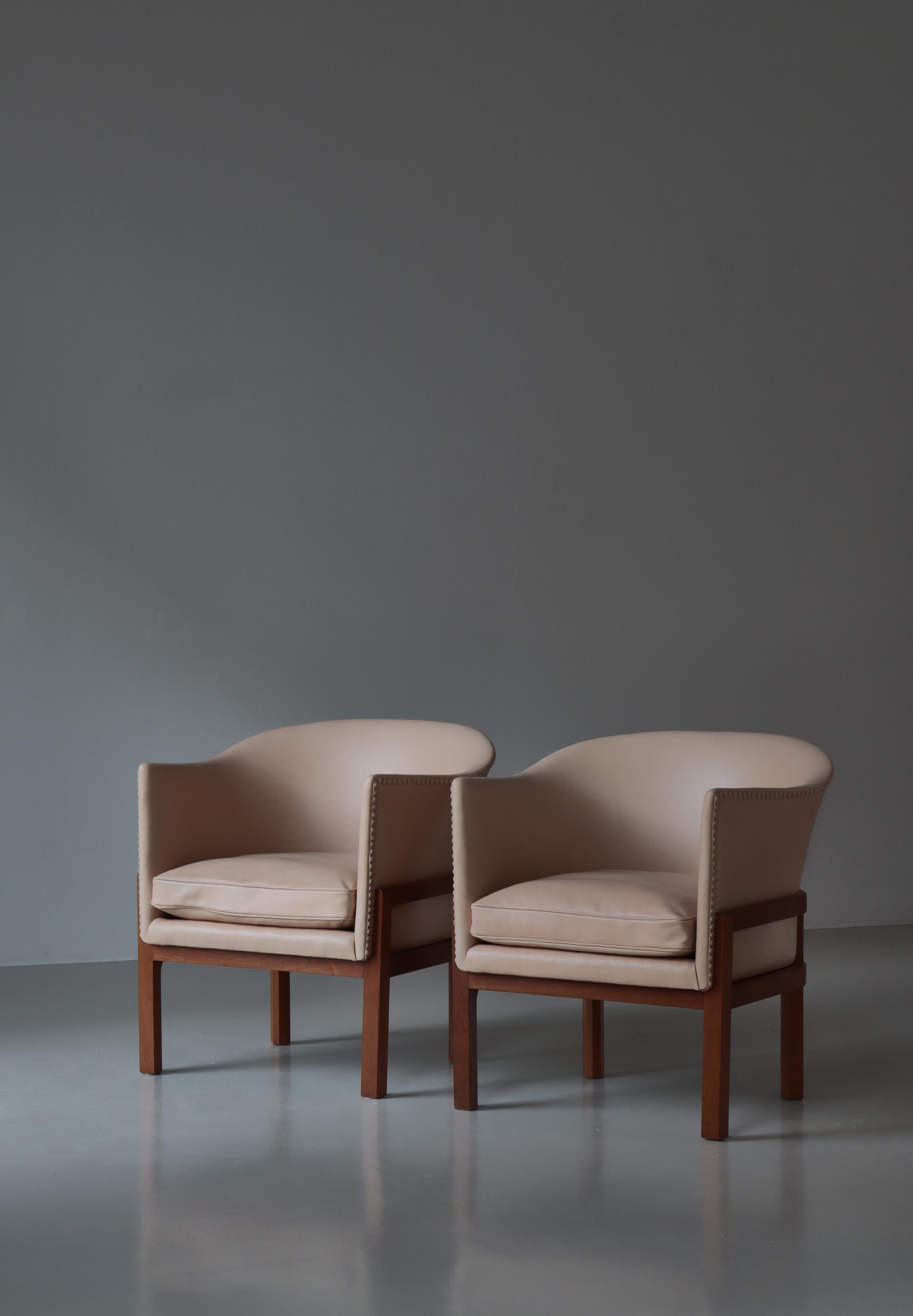 Dänische moderne Mogens Koch-Loungesessel „MK 51“ aus Mahagoni und Leder, 1950er Jahre im Zustand „Gut“ im Angebot in Odense, DK