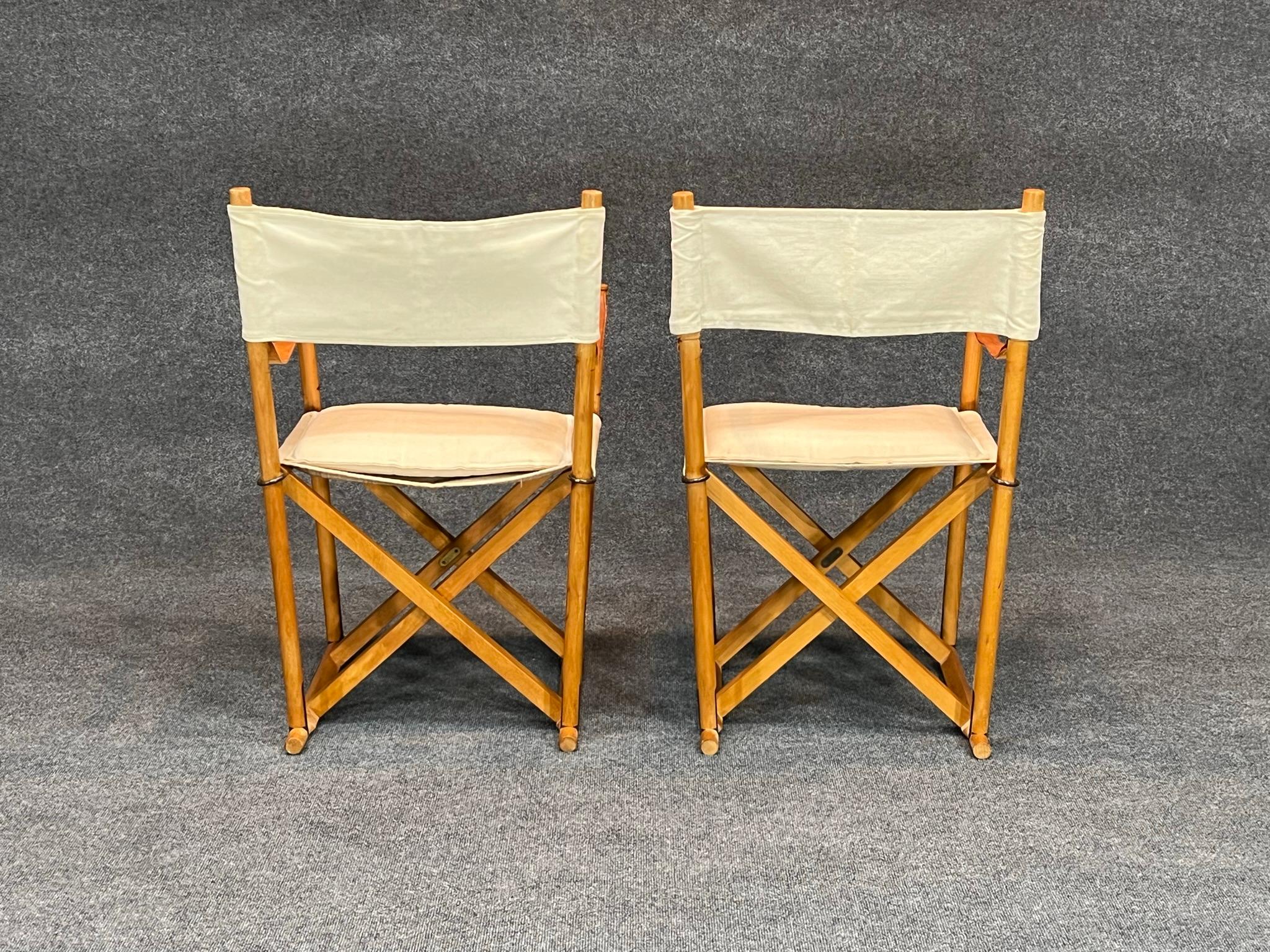Paire de chaises safari pliantes danoises modernes Mogens Koch pour Rud Rasmussen & Cado en vente 3