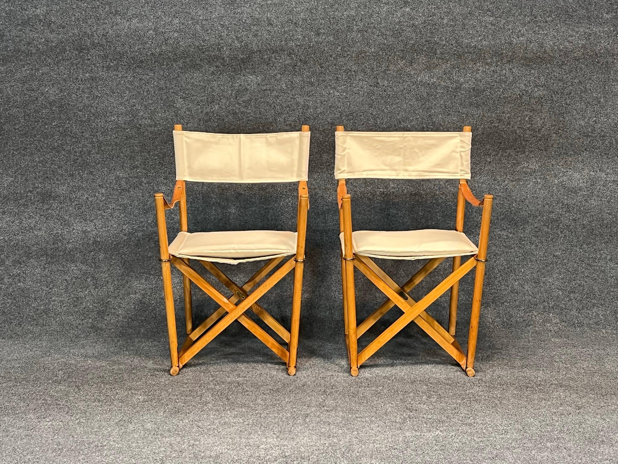 Paire de chaises safari pliantes danoises modernes Mogens Koch pour Rud Rasmussen & Cado en vente 4