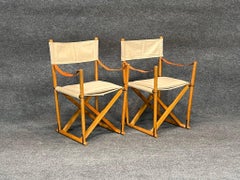 Danish Modern Mogens Koch Pair of Folding Safari Chairs for Rud Rasmussen & Cado