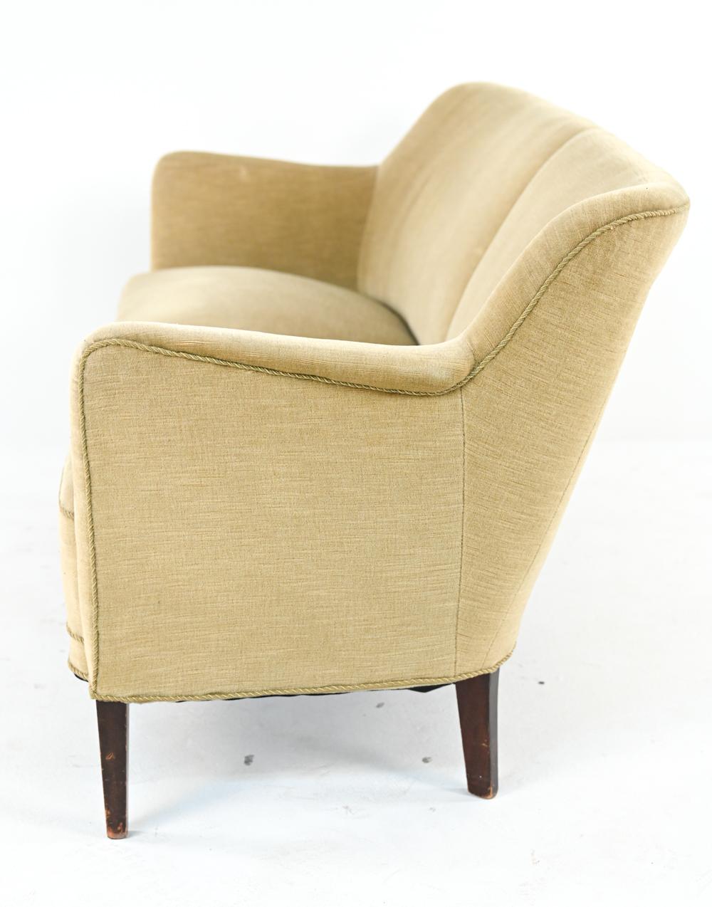 Danish Modern Mohair Settee in the Manner of Frits Henningsen, c. 1950's 1