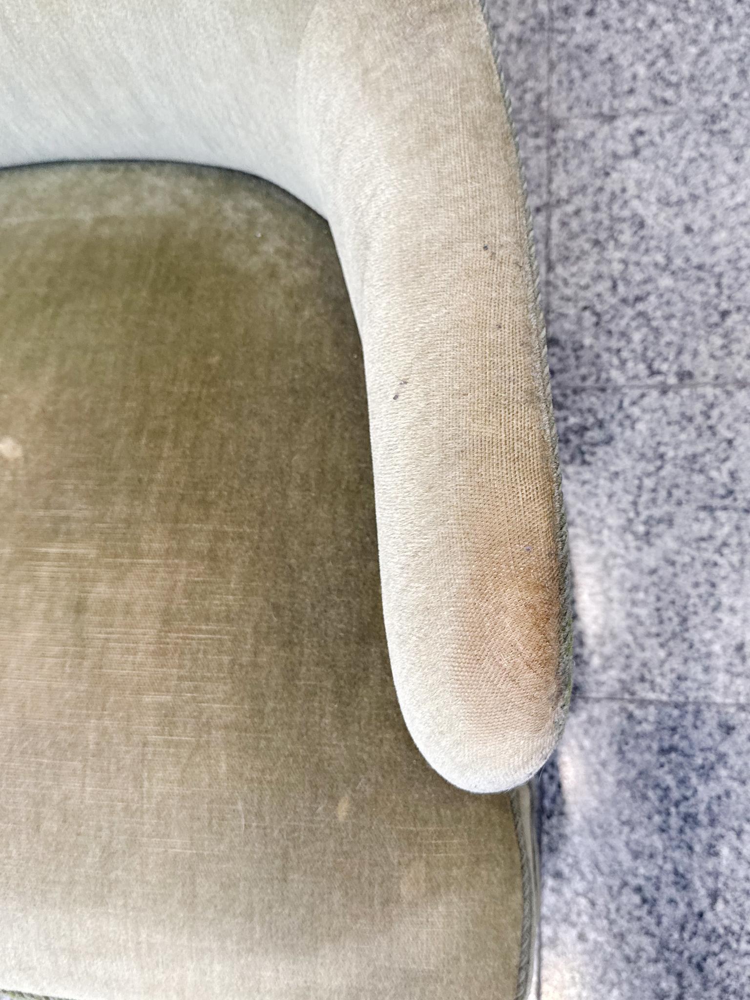 Danish Modern Mohair Wingback Armchair in the Style of Frits Henningsen (Mohairwolle) im Angebot