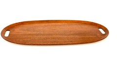Danish Modern Molded Oval Teak Tray with Handles