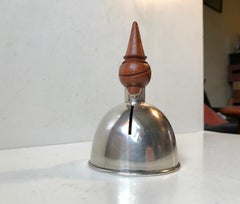 Danish Modern Money Bank in Teak and Silver Plate by DANA DFA, 1960