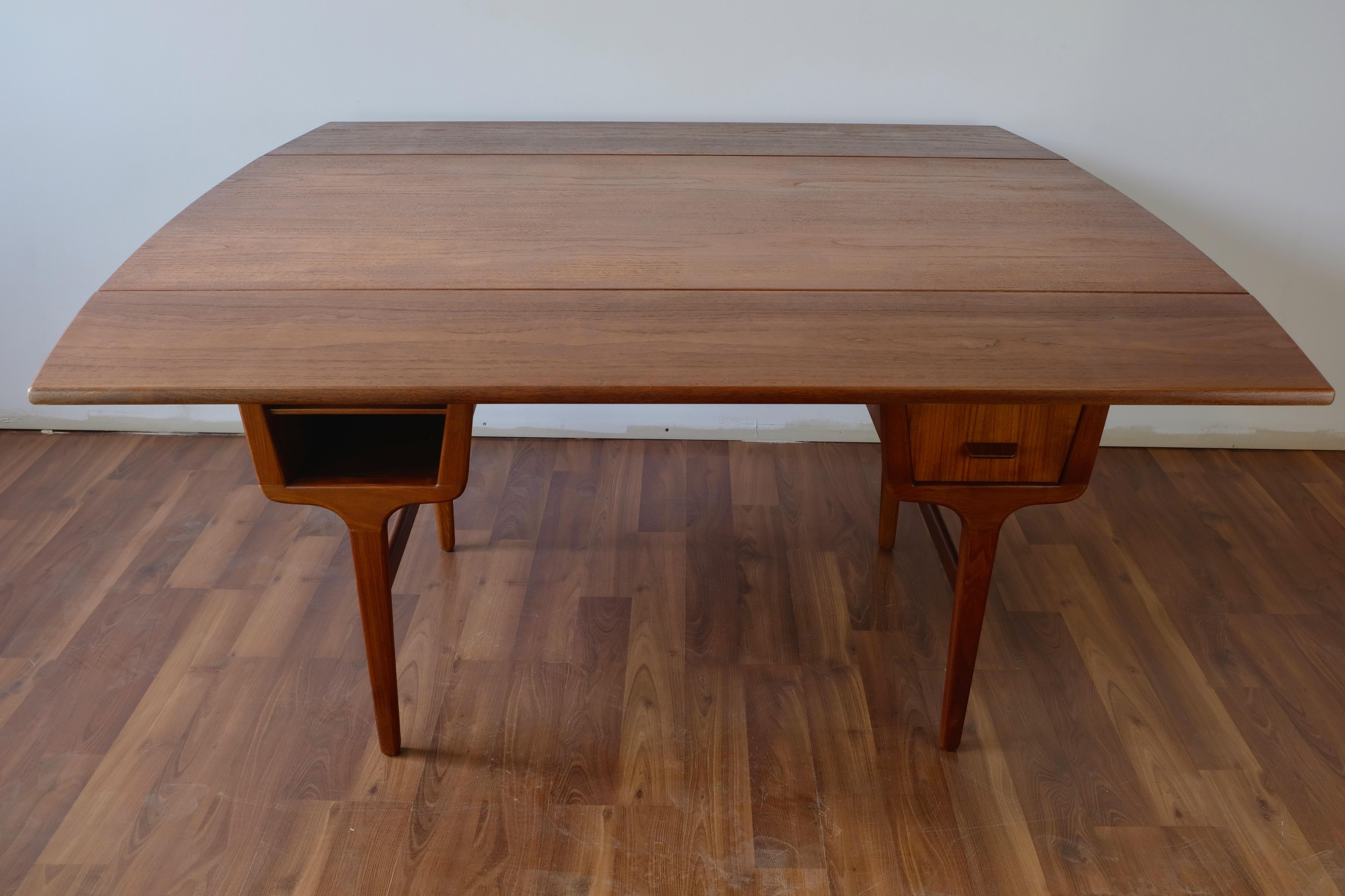 Danish C.A. Skov Teak Partner Desk, Conference Table or Dining Table