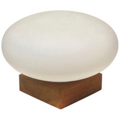 danish mushroom lamp Danish Modern Mushroom Table Lamp Glass on Solid Walnut Base