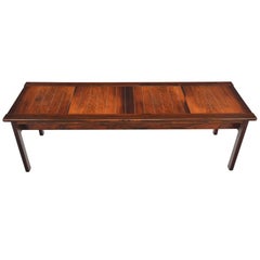 Danish Modern Narrow Slatted Rosewood Coffee Table