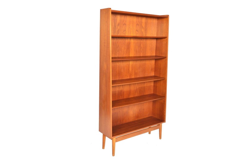 Danish Modern Narrow Teak Bookcase by Nexø For Sale at 1stDibs