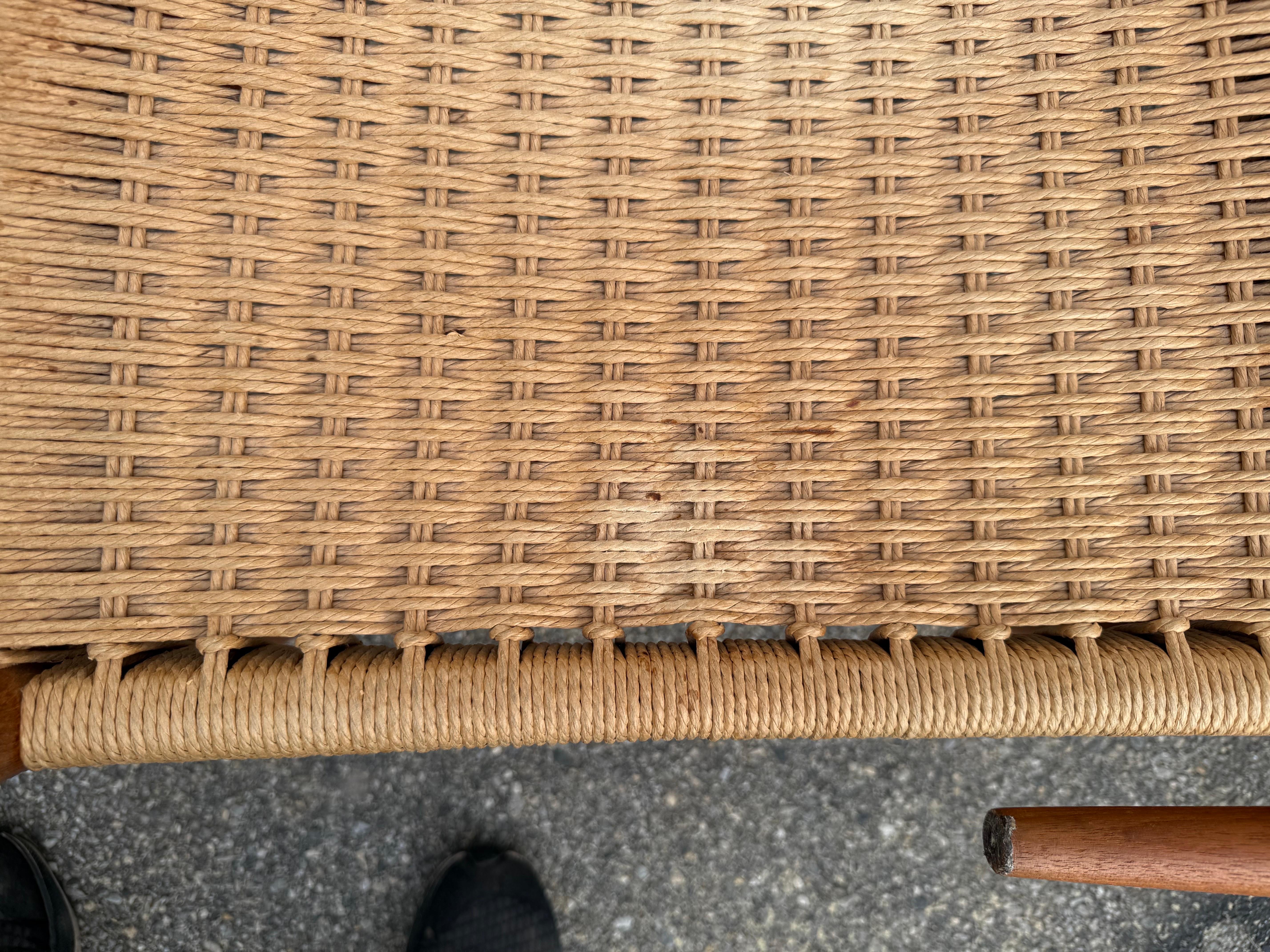 Dänische Moderne Neils Moller Stil Teakholz Papierschnur/Esszimmerstühle  4er-Set im Angebot 9
