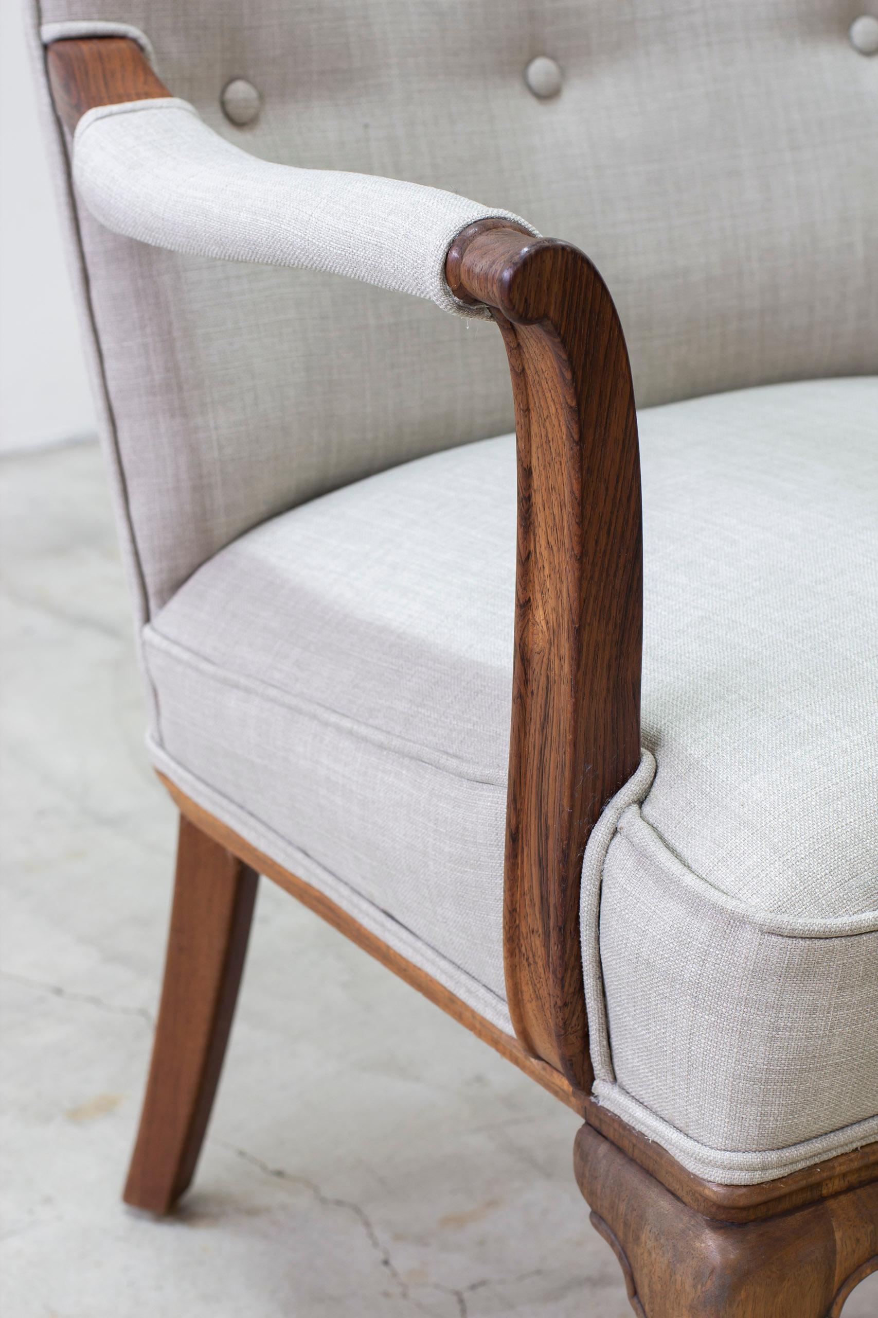 Danish modern/neoclassical Lounge chairs by Lysberg & Hansen, Denmark 1930-40s For Sale 4