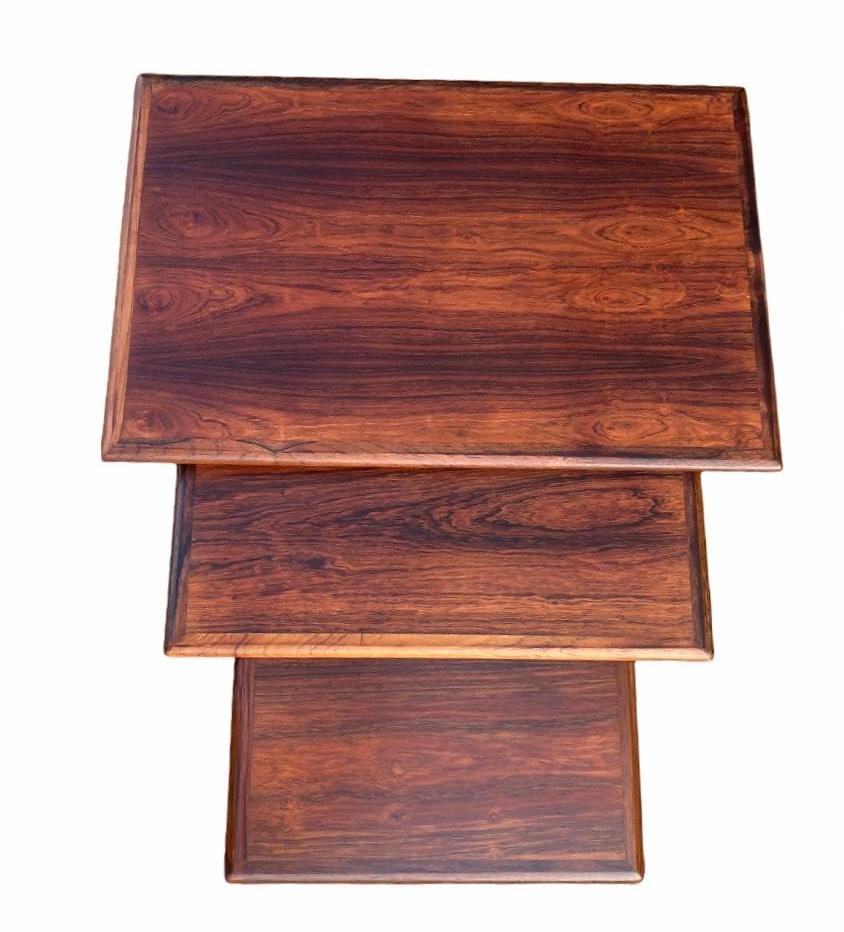 20th Century Danish Modern Nesting Table Set in Rosewood For Sale