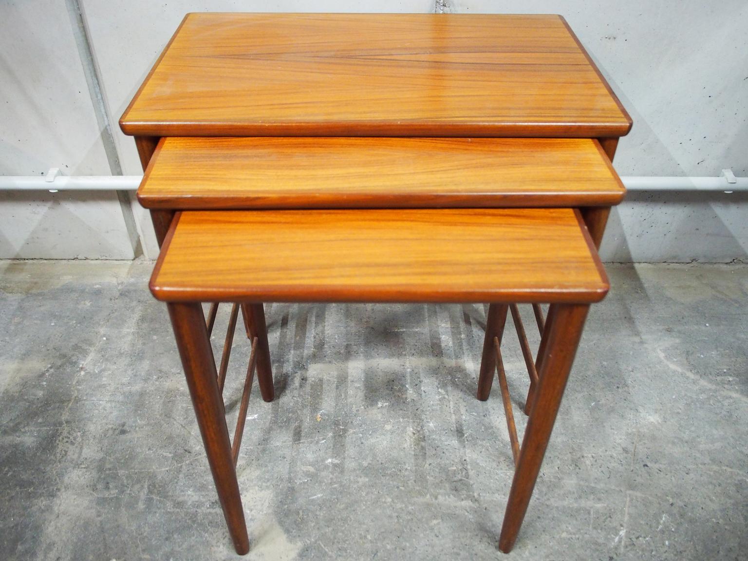 This is a great teak trio from the 1960s from the furniture manufacturer Opal.