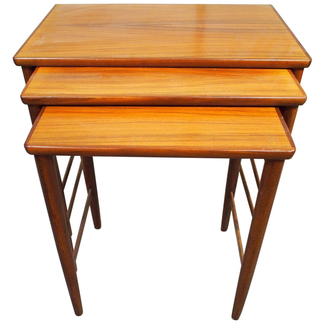 Danish Modern Nesting Table, Side Table, Vintage, Opal