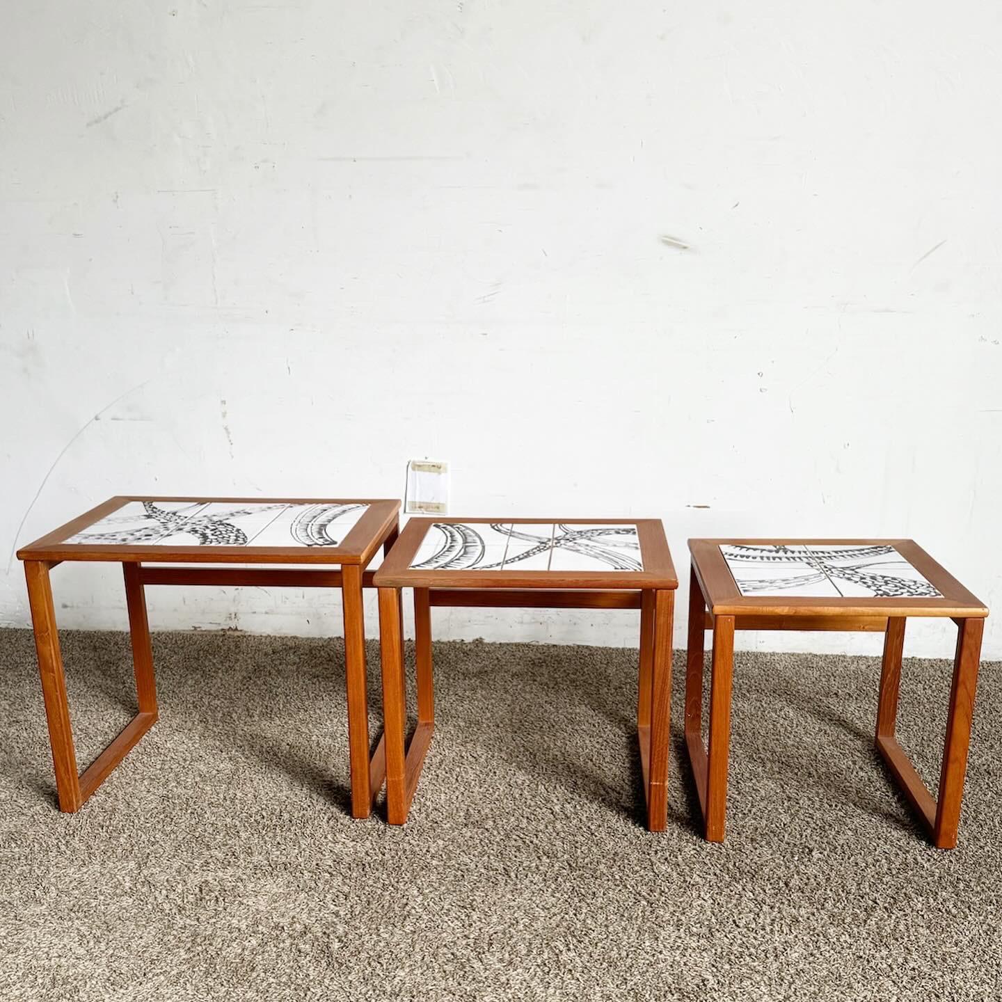 Danish Modern Nesting Tables by Mobelfabrikken Toften For Sale 4