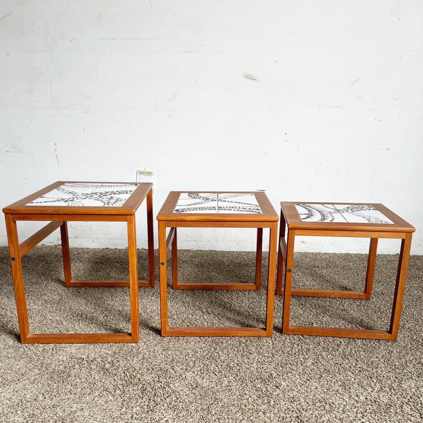 Danish Modern Nesting Tables by Mobelfabrikken Toften For Sale 2