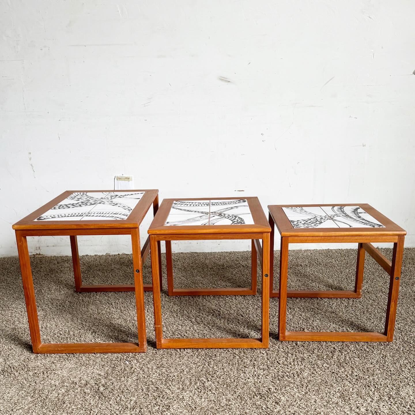 Danish Modern Nesting Tables by Mobelfabrikken Toften For Sale 3