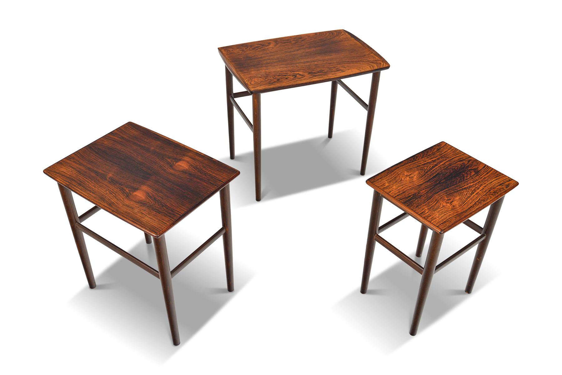 Danish Modern Nesting Tables in Rosewood by Heltborg #2 In Good Condition In Berkeley, CA