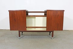 Danish Modern Niels Erik Glasdem Jensen for Illum Bolighus Sliding Teak Bar Cart
