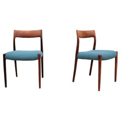 Danish Modern Niels Otto Moller Model 77 Rosewood Dining Side Chairs, a Pair