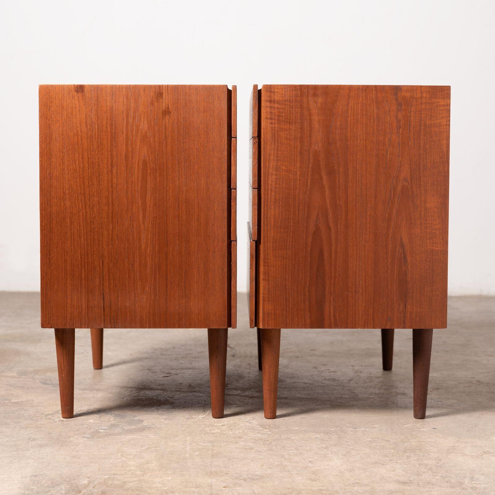 Danish Modern Nightstands by Arne Hovmand Olsen 4-Drawer Cabinets in Teak 6