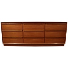 Danish Modern Nine-Drawer Teak Credenza Dresser