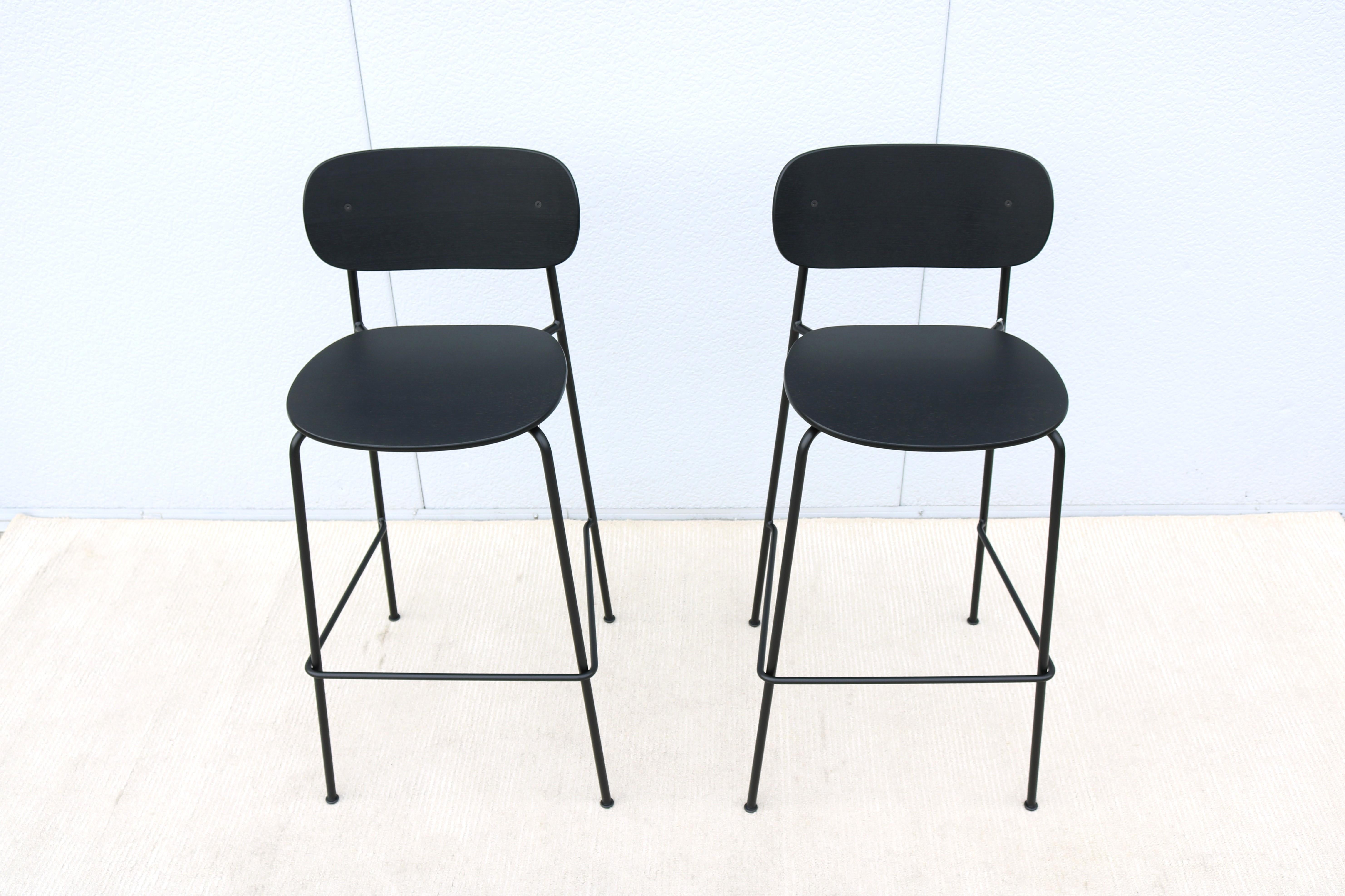 Steel Danish Modern Norm Architects for Audo Copenhagen Co Bar Stools Brand New a Pair For Sale