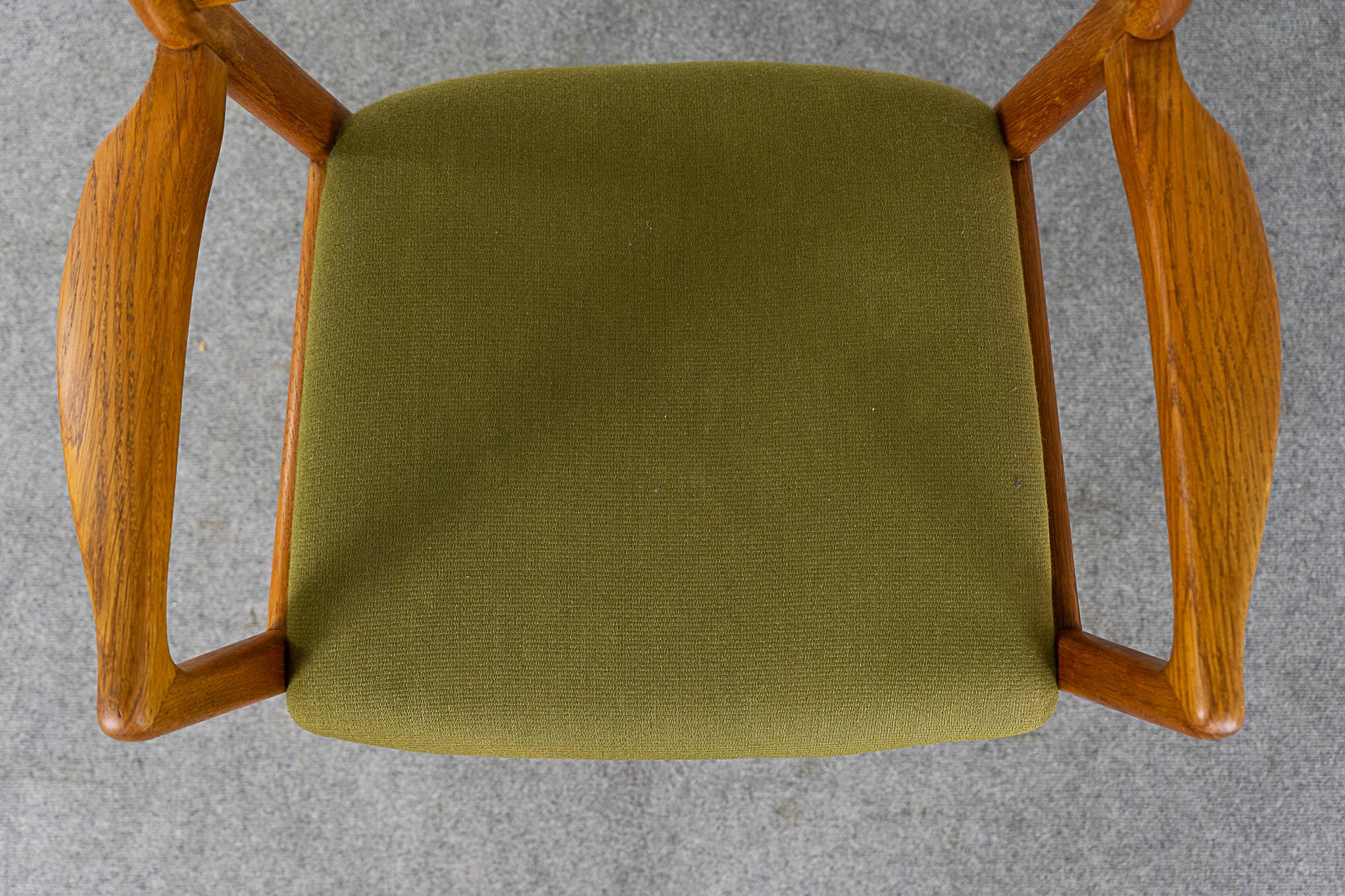 Fabric Danish Modern Oak Armchair For Sale