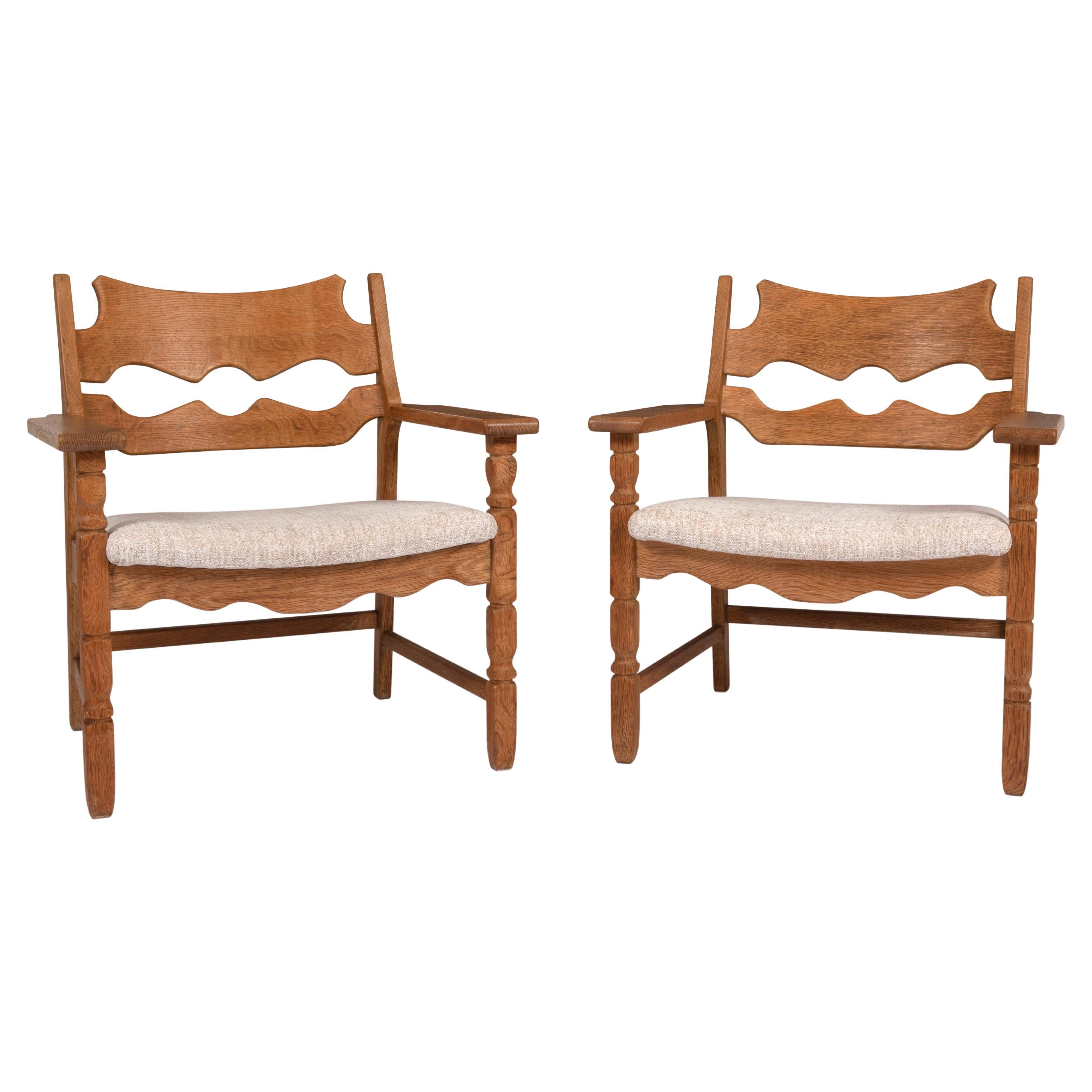 Poltrone moderne danesi in Oak, anni '70