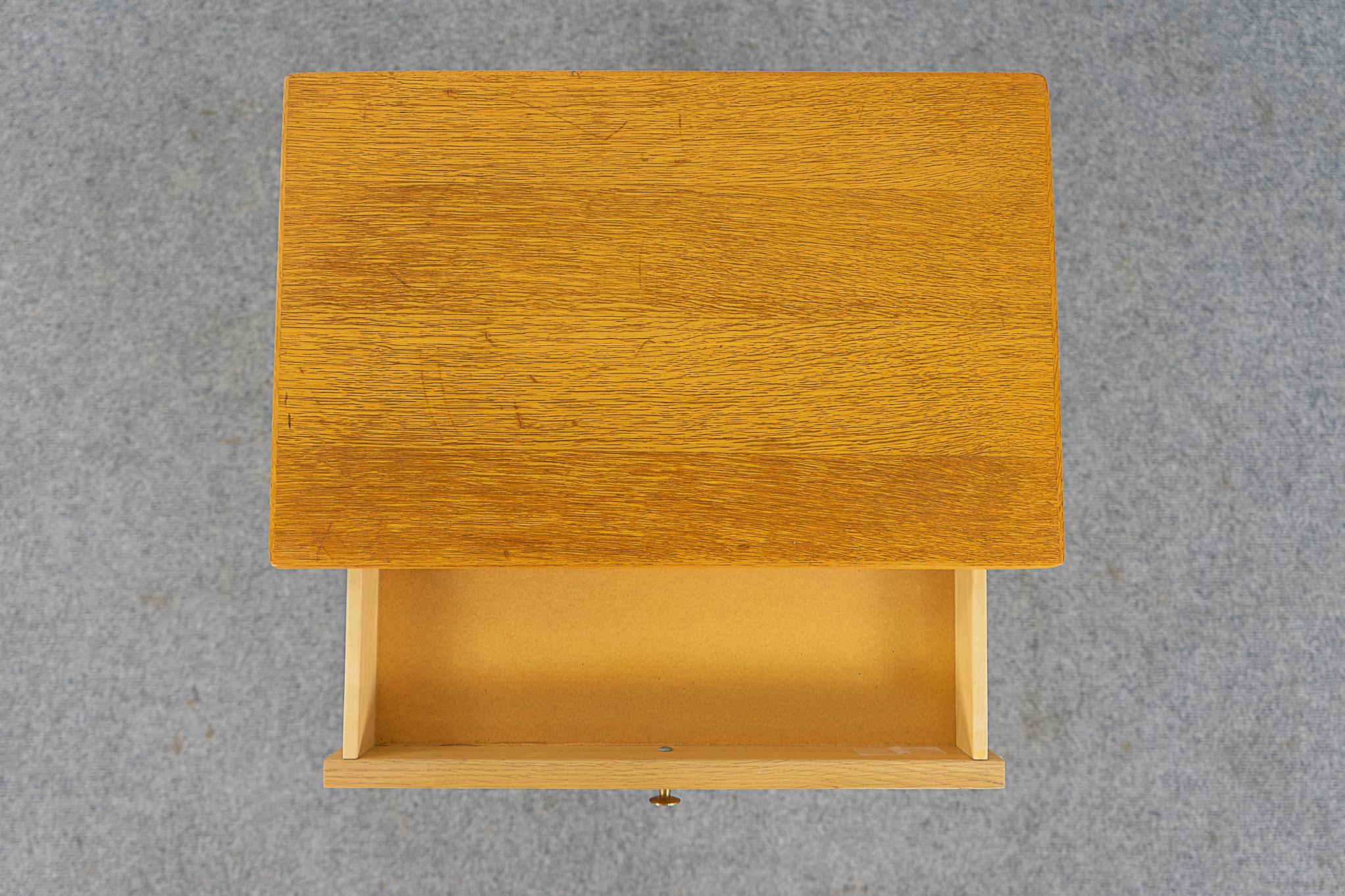 Danish Modern Oak Bedside Table For Sale 1