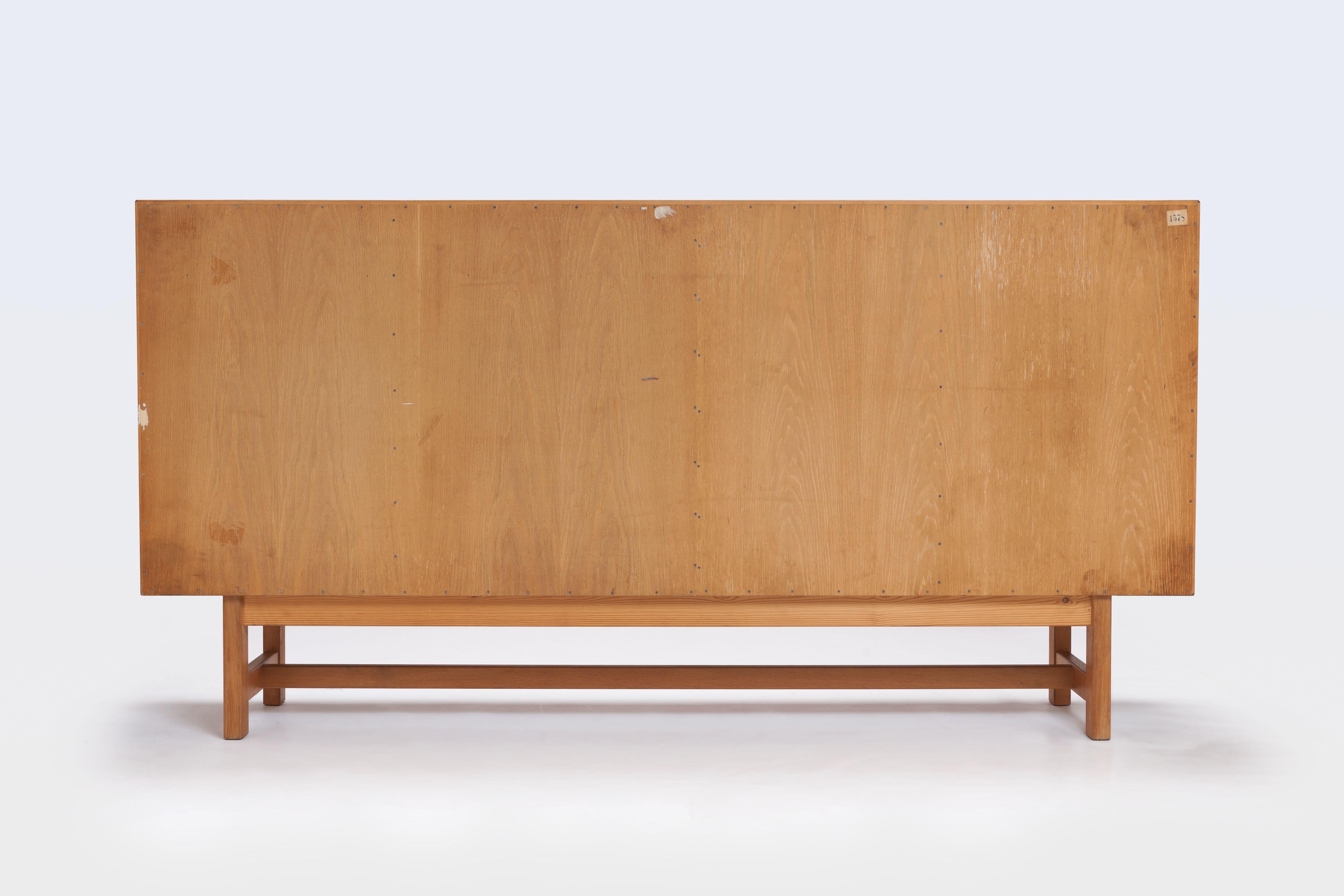 Danish Modern Oak, Brass and Leather Cabinet by Kurt Ostervig 4