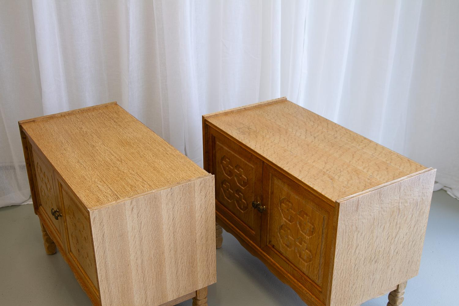 Danish Modern Oak Cabinets by Kjærnulf, 1960s. Set of 2. 6