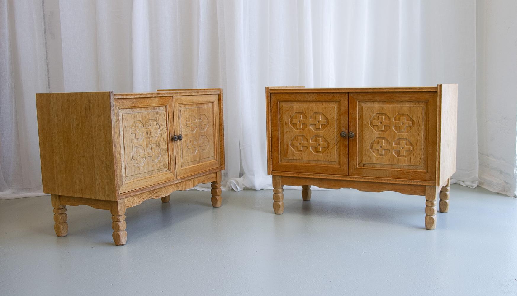 Danish Modern Oak Cabinets by Kjærnulf, 1960s. Set of 2. 10