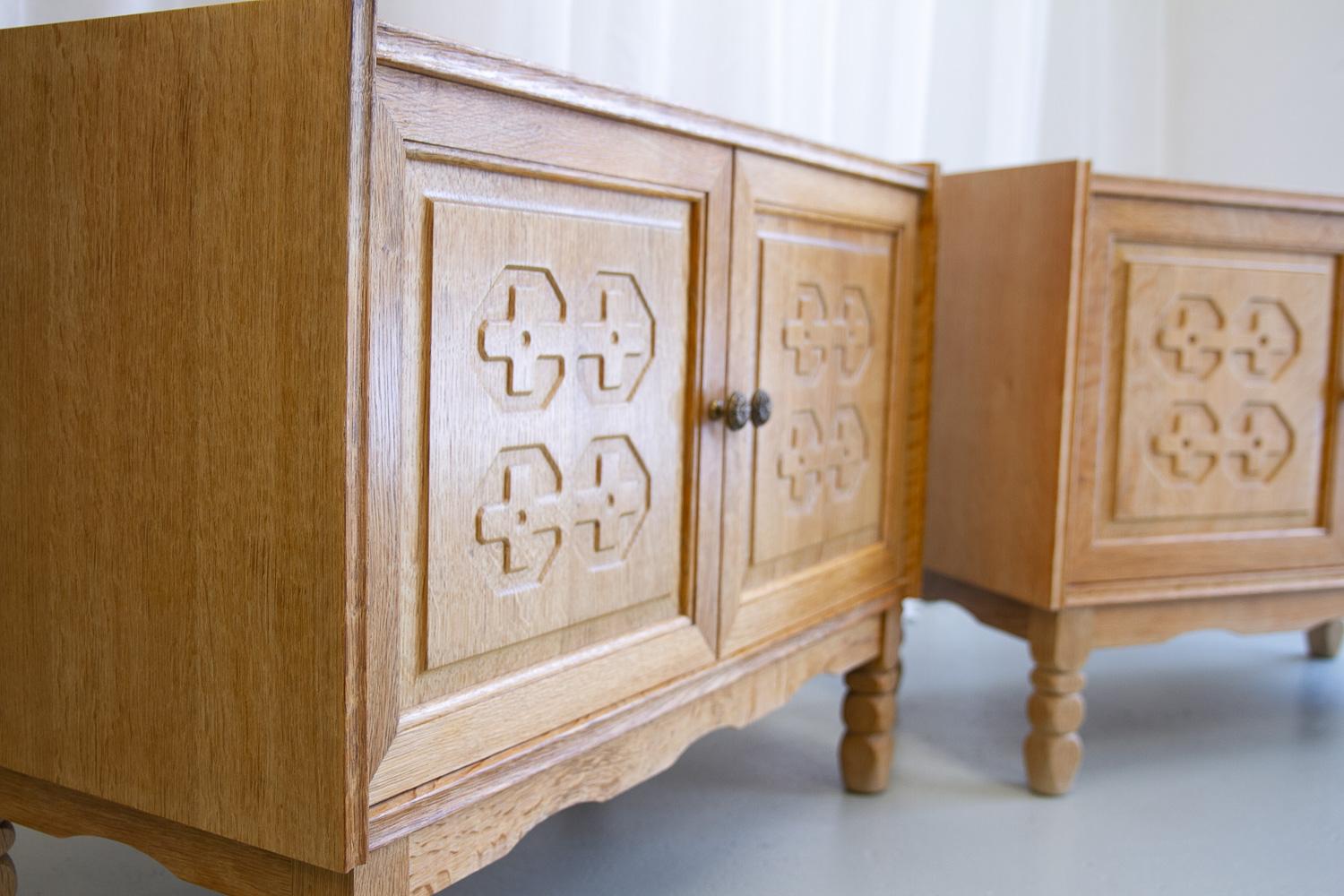 Danish Modern Oak Cabinets by Kjærnulf, 1960s. Set of 2. 14
