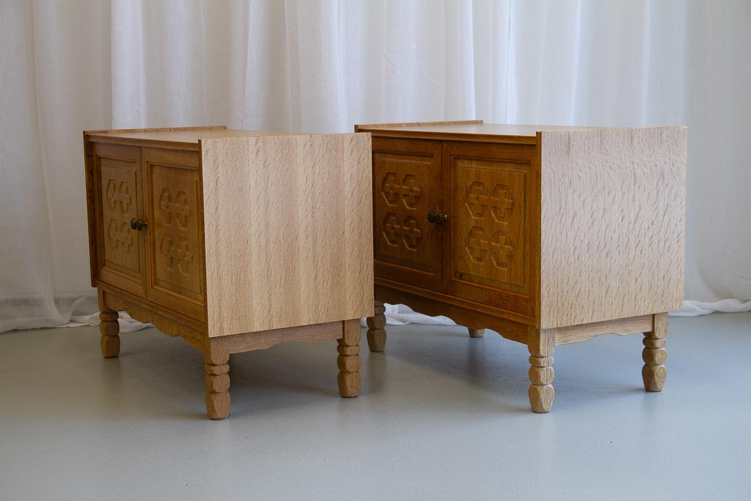 Danish Modern Oak Cabinets by Kjærnulf, 1960s. Set of 2. 4