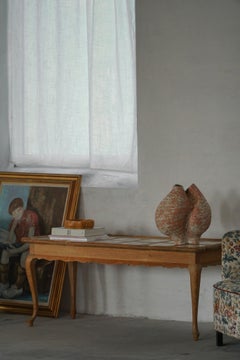 Danish Modern Oak Coffee Table / Console with Tiled Top, Frits Henningsen, 1950s
