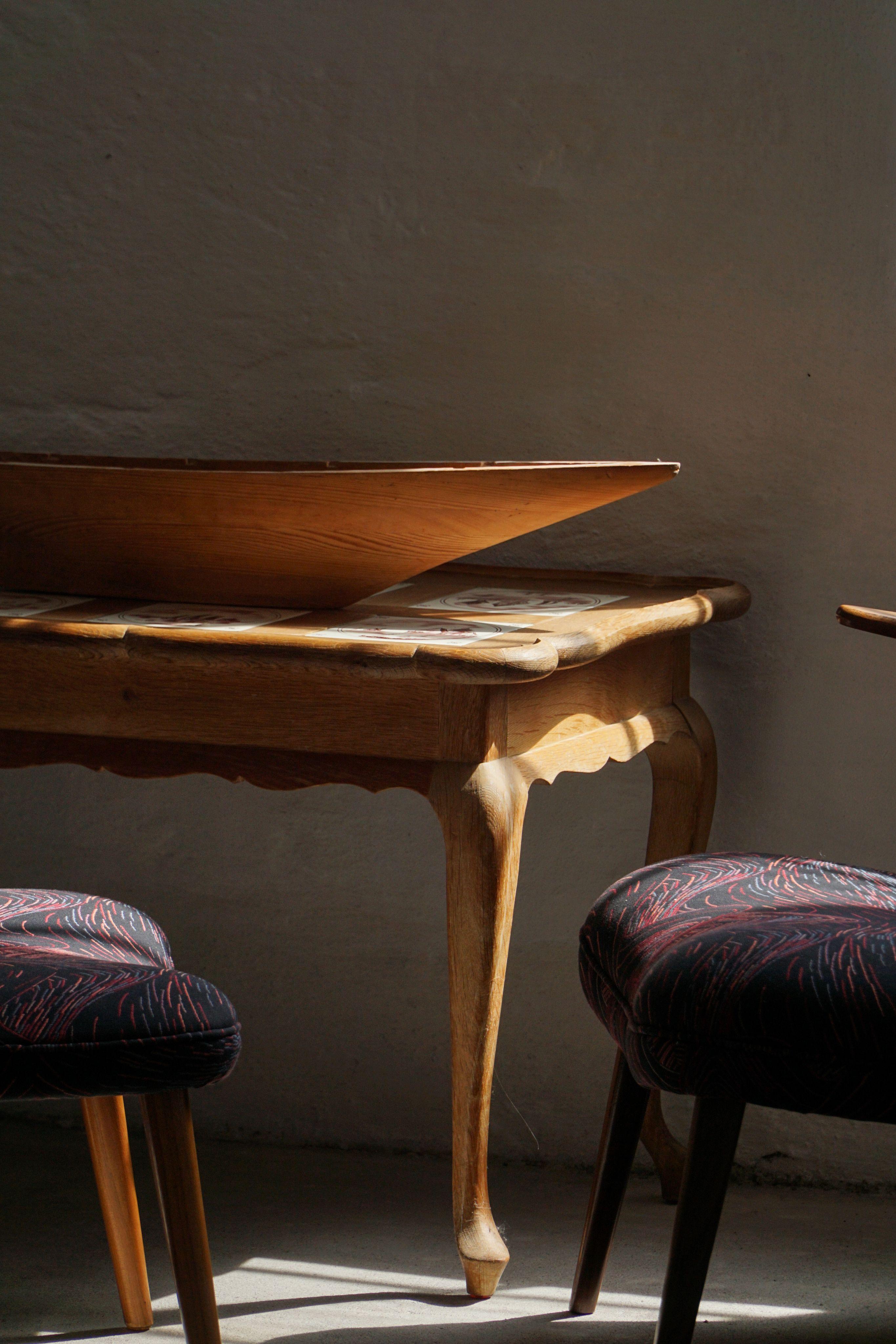 Danish Modern Oak Coffee Table / Console with Tiled Top, Frits Henningsen, 1950s For Sale 1